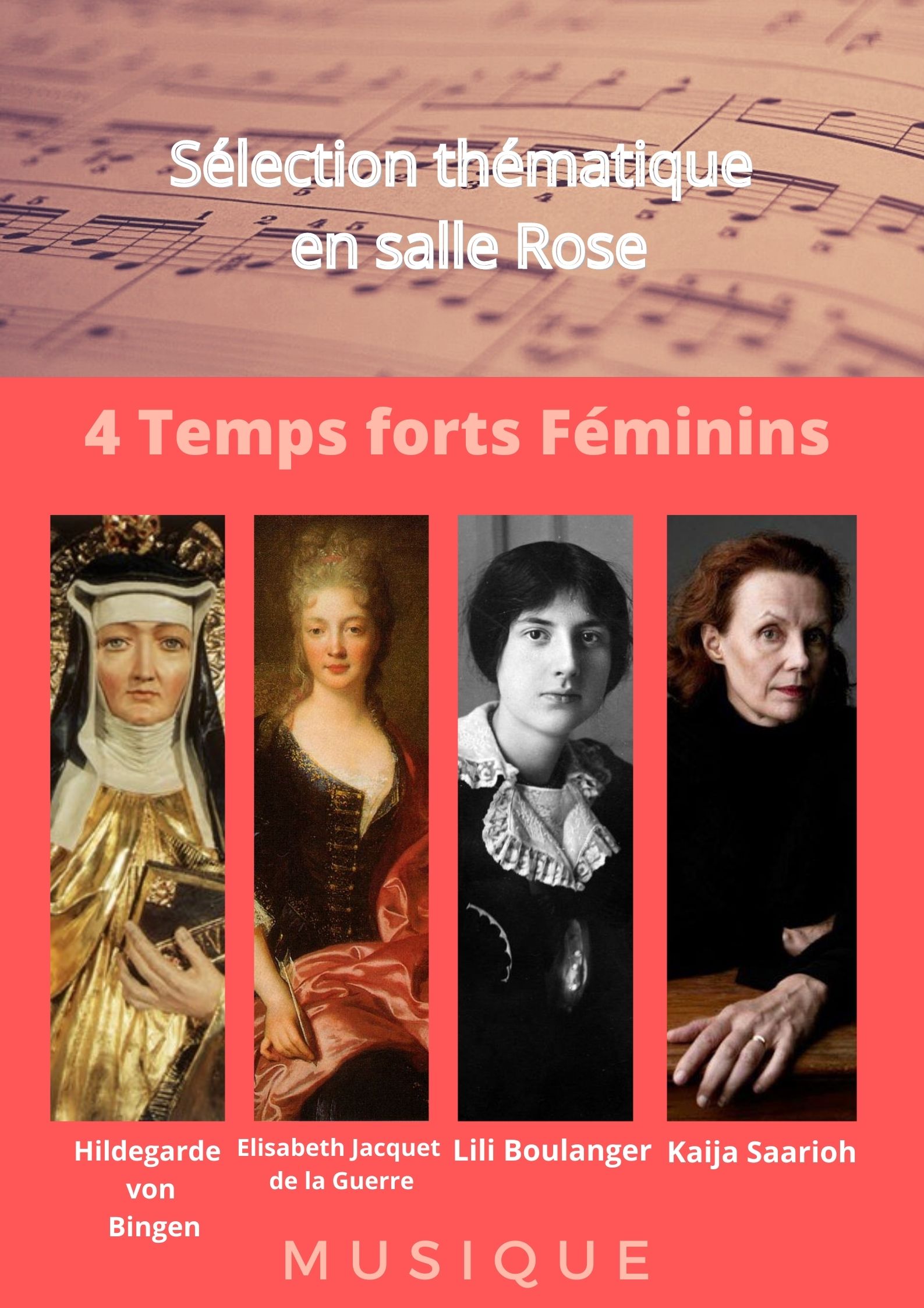 affiche de la sélection "4 temps forrts féminins" en salle rose